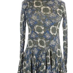 Free people Elegant Blue and Cream Patterned Dress